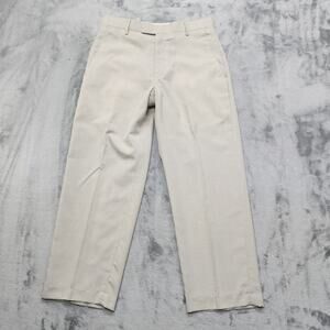 Kenneth Cole Reaction Pants Mens 30X30 Beige Khaki Flat Front Straight Leg